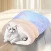 Pluszowe legowisko jaskinia dla kota w kolorze tie-dye, kołderka dla kociaka, urocze legowisko gniazdo dla kota, mata, artykuły dla zwierząt