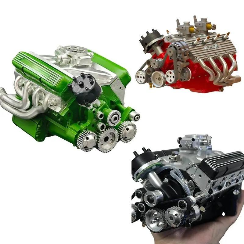 Cison V8 Engine Kit Gas,Ohv V8 Small Block Engine Model Kits 4-Stroke 44cc Water-Cooled 1/6,Mini Build Your Own Stem Cison Running Engine Kits