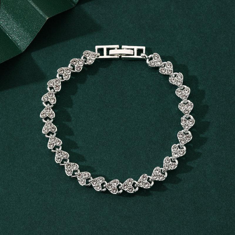 

Luxury Roman Crystal Geometric Chain Bracelets for Women Trendy Full Rhinestone Charm Bangles Jewelry серебряный