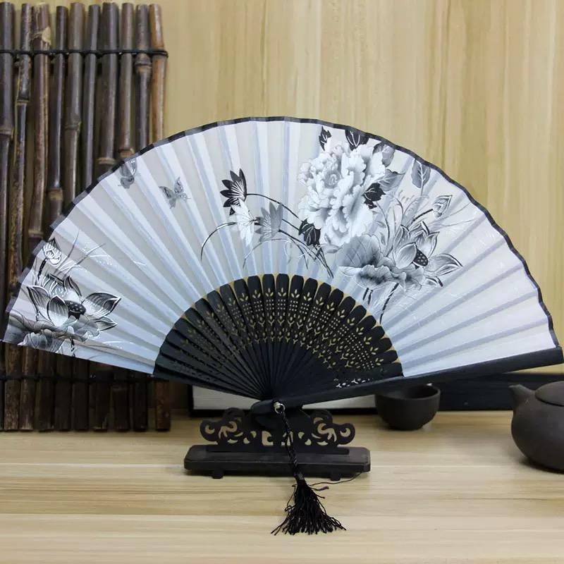 1pc-Multi-colored hand folding fan, bamboo folding fan, hand folding fan for church wedding gifts, party discount