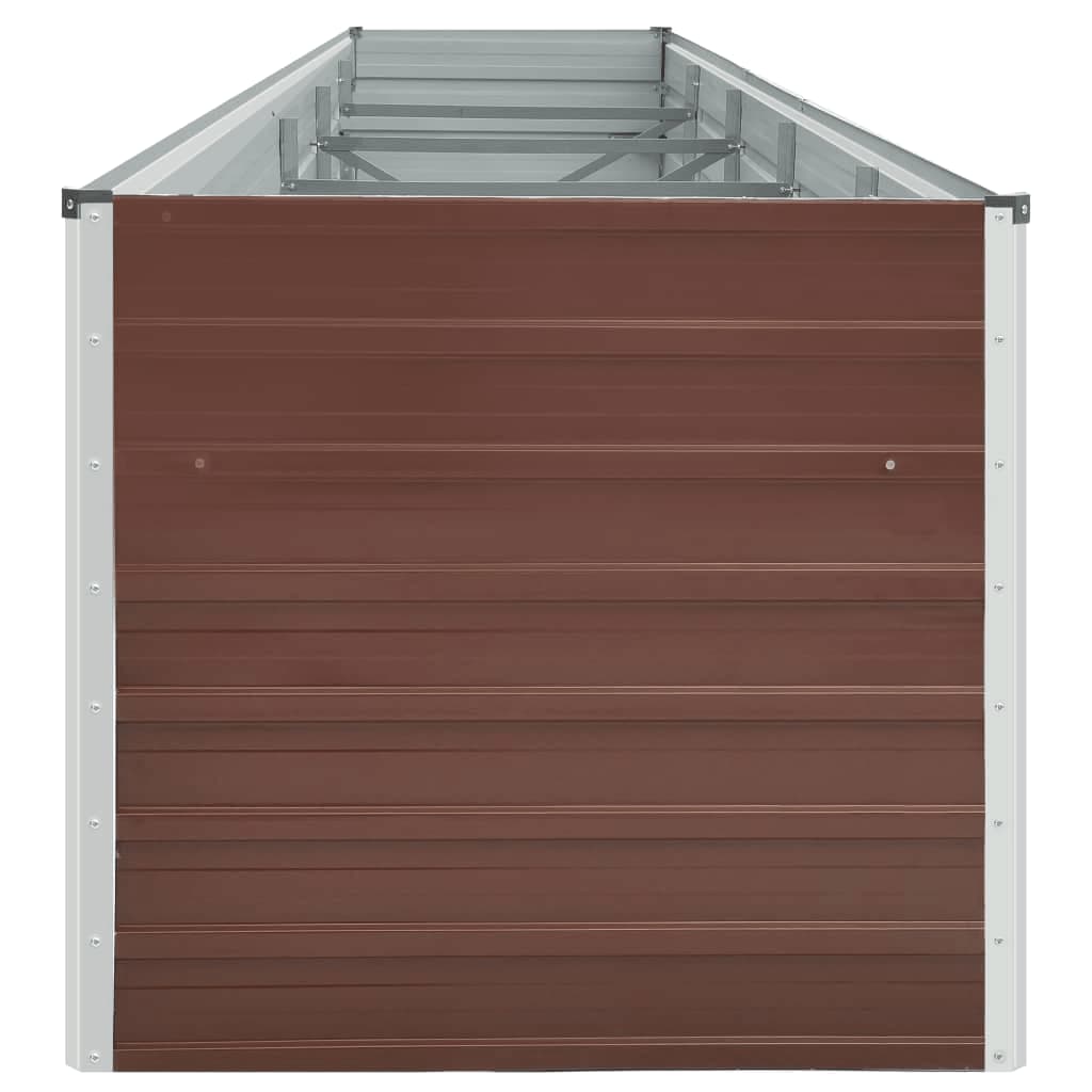 Garden Raised Bed Galvanized Steel 400 * 80 * 77 Cm Brown