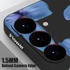 Blue Lily Printed Phone Case For Samsung Galaxy A17 A56 A16 A55 A15 A25 A36 A26 5G S25 Edge S23 S24 Ultra S24 S25 FE TPU Lanyard Cover