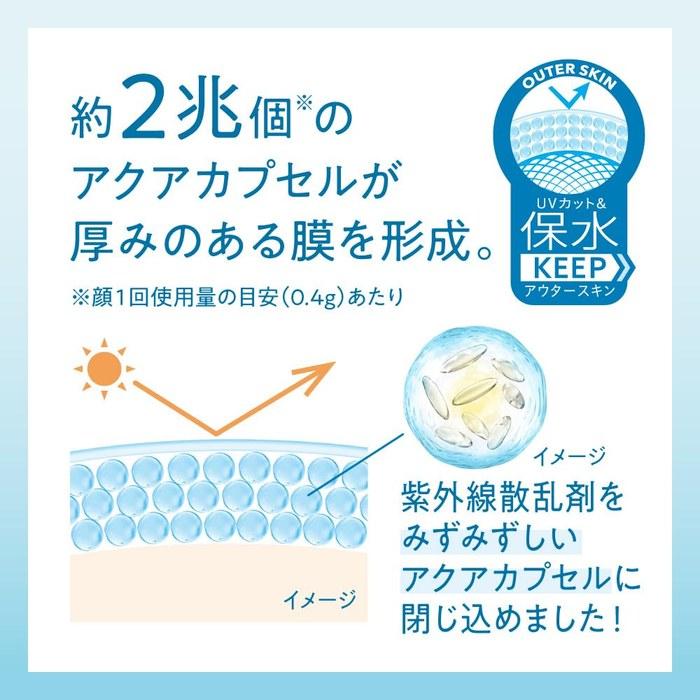 Biore UV Aqua Rich Watery Hold Cream 50g - Non-Chemical Sunscreen SPF50+ Blue