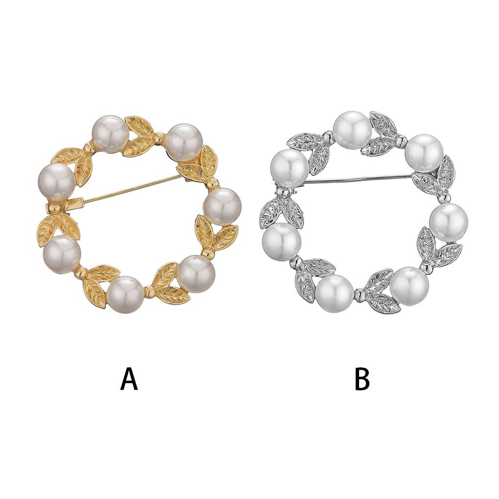Damen Perlenbrosche Korsage Schmuck Exquisite Kleiderdekoration Blätter Broschen Anstecknadeln Modeaccessoire Kleider Ornament