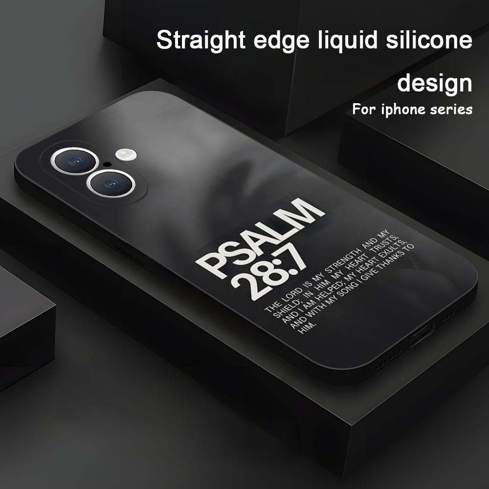 Psalm Quotes Comfortin Phone Case For iPhone 17 16 15 14 13 12 11 X XR XS 8 Plus Mini Pro Max Soft black Shockproof Cover