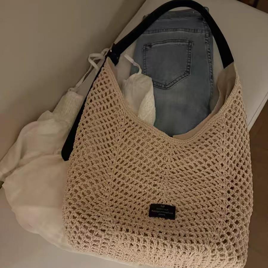 Nanfeng Versatile Casual Wax Rope High-end Handmade Straw Bag Women's New Autumn and Winter One-shoulder Crossbody Woven Bag