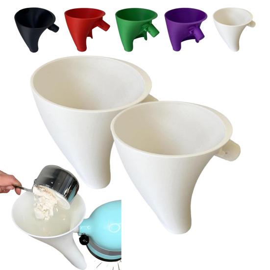 Flour Funnel Attachment for KitchenAid Stand Mixer 5qt Bowl Easy Pour Stand Mixer Funnel for Dry Liquid Ingredients Mess-Free Baking Tools