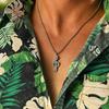 Vnox Stylish Music Symbol Necklace for Men Boys, Musical Note Pendant with Black/White Zircon Stainless Steel Box Chain Necklace