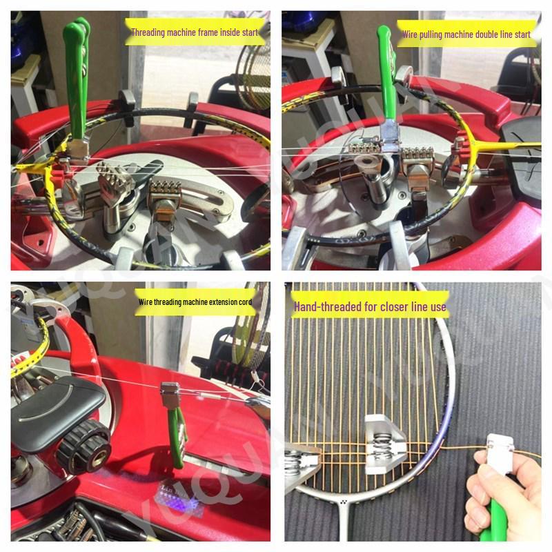 Badminton Tennis Racket Stringing Machine Clamp Pliers - Four-Spring Fixing Tool (Red, Black, Green)