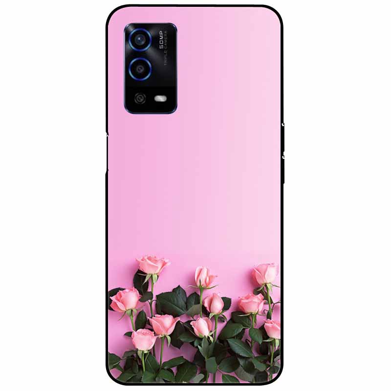 For Oppo A55 4G Case A 55 Silicone Soft Painted TPU Black Cover for Oppo A55 Case CPH2325 Cute Funda Coque for OPPOA55 6.51''
