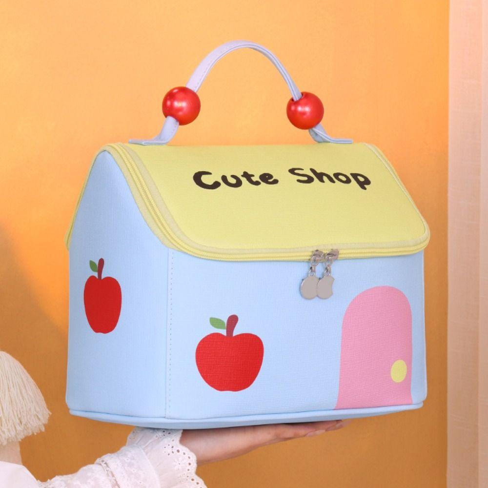 House Shape Cartoon Cosmetic Bag Handbag Makeup Bags Sweet Toiletries Bag  Girls