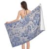 Asciugamano da Bagno Toile De Jouy Francese Asciugatura Rapida Asciugamano da Spiaggia Morbida Microfibra Super Assorbente Asciugamani per Palestra Spa Sport Nuoto