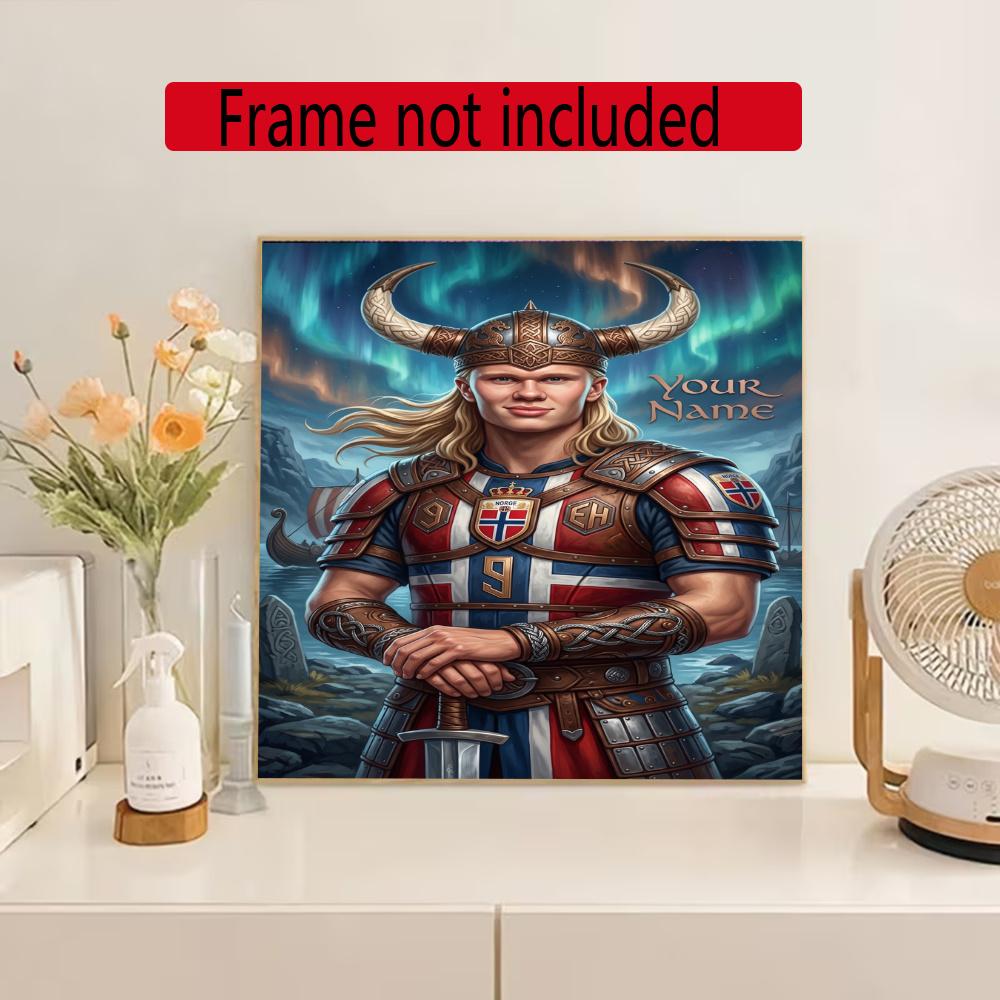 Haaland Personalized Name Round Diamond Painting Kit Diamond Embroidery Painting Rhinestones Mosaic Frameless Handwork Decoration Arts