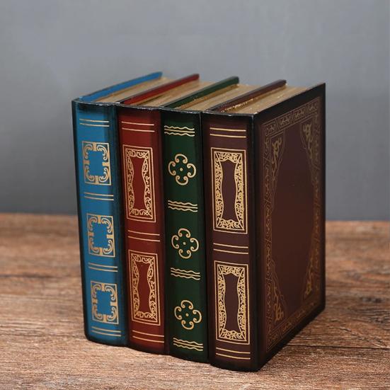 Dekoratives Bücherregal-Zubehör, Dekorationen aus falschen Büchern, Klappdeckel mit Hohlraum-Stauraum, Vintage-Dekor-Stil-Box, für Couchtisch, Auslage