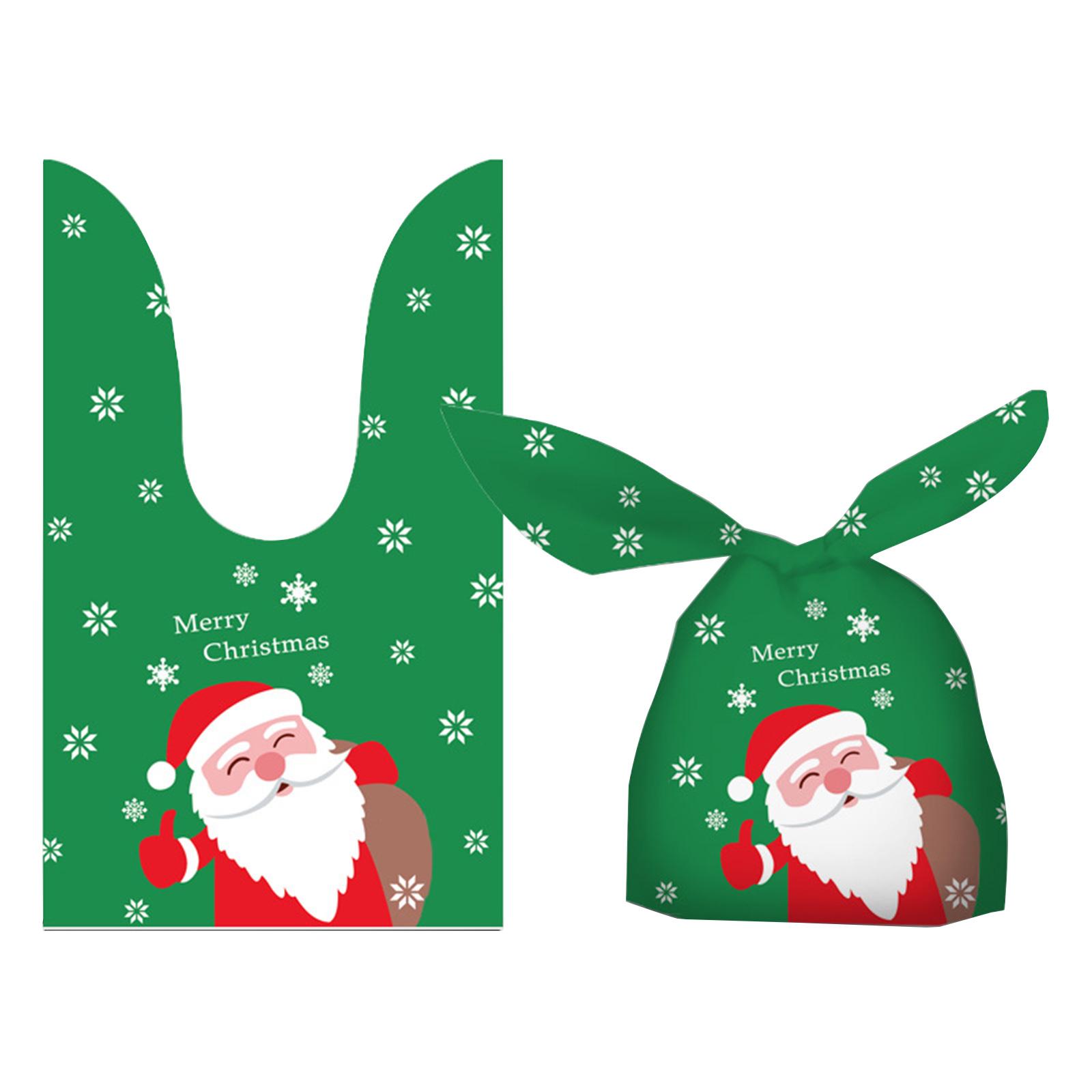 50pcs/set Christmas Candy Bags EVA Cartoon Santa Claus Snowman Gift Bags For Christmas Cookies Packing Supplies 1