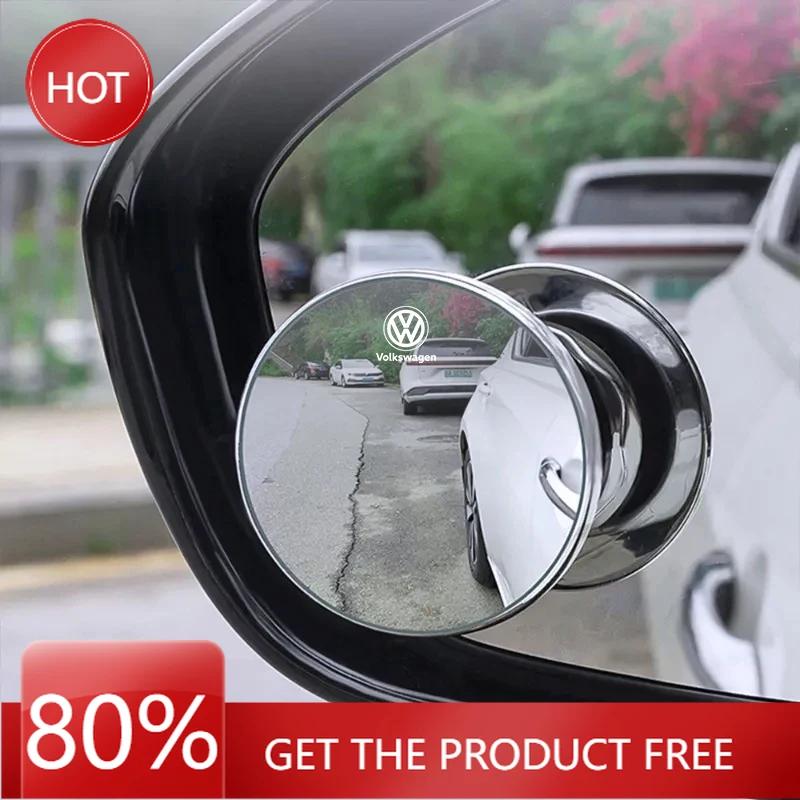 2025 Hot 2Pcs Car Rearview 360 Degree Adjustable Wide Angle Small Circular Mirror For Volkswagen Tiguan R-Line Polo Jetta T5 GTI