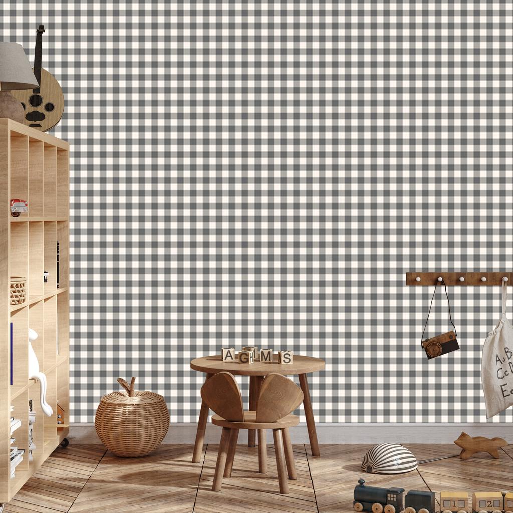 Wallpaper Fabric Pattern Gray, Light Gray, White and Graphite 50x1000