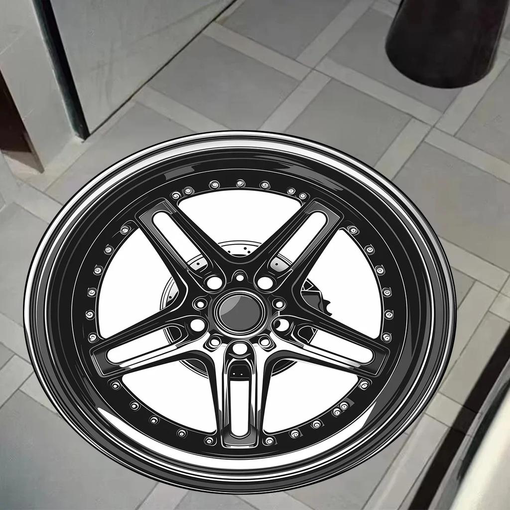  Disney Creative Wheel Car Tire Round Rug Carpet for Bedroom Non-slip Rugs  Area Rug Soft Foot Mats Room Floor Mat Decor