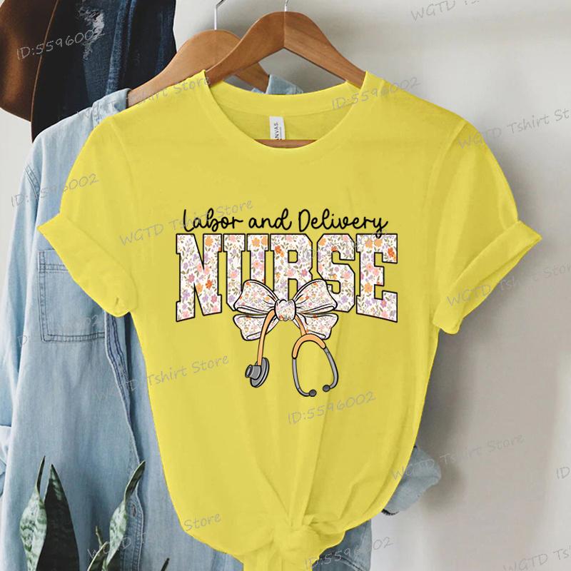 

Nurse Labor and Delivery Coquette Shirts Nurse Appreciation Gift Short Sleeve Tee Nursing Life T-shirt Gift for Nurse Tee Shirt 4XL