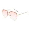 2026 New Toad-shaped Metal Sunglasses Large Frame Frameless Rice Nail Fashion Street Sunglasses