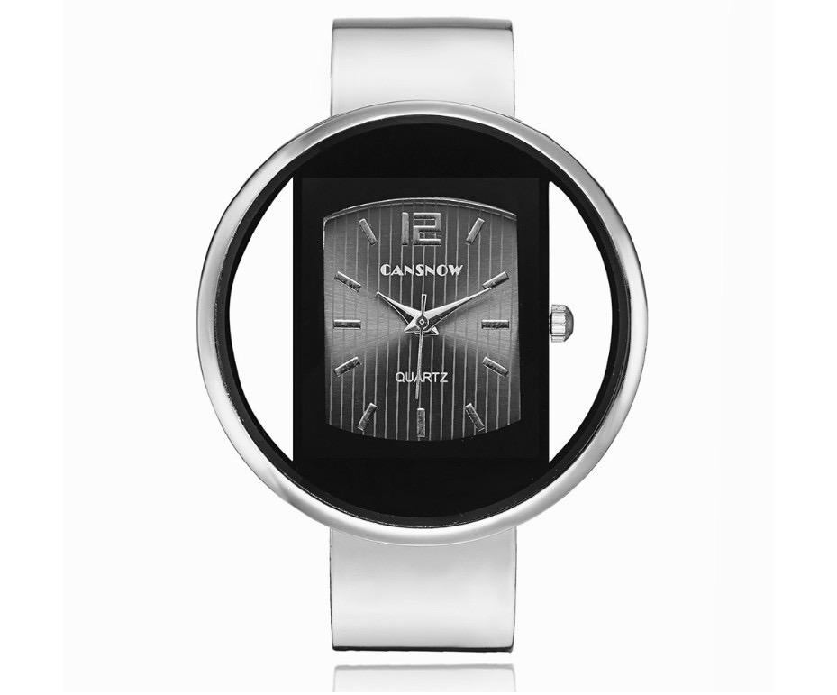 Women's Luxury Fashion Watch with Gold Steel Band and Black Dial