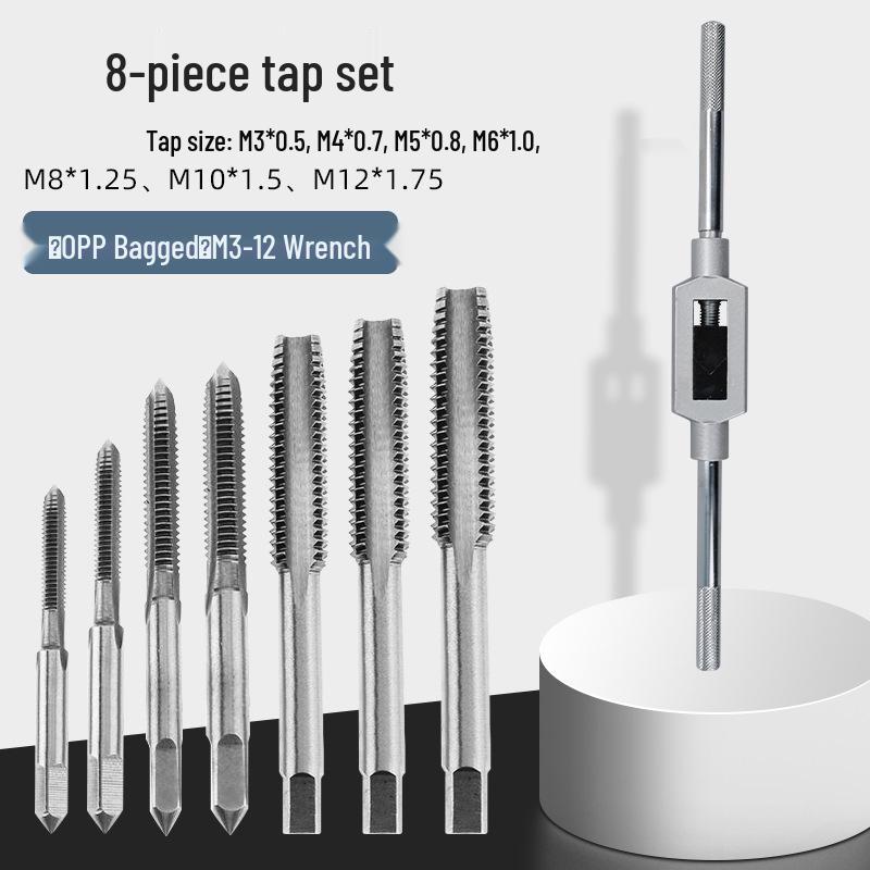 Manual Tap and Die Set: Tapping Drill Bits & Wrench Kit M3-M30