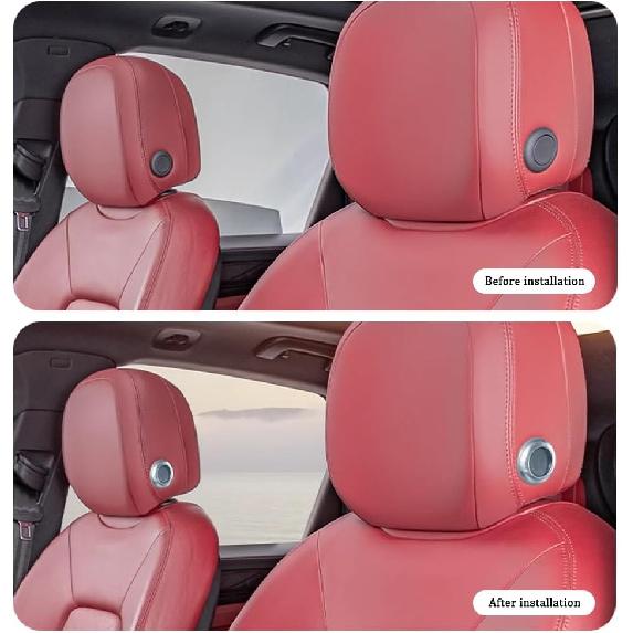 2 Pcs Aluminum Front Seat Headrest Button Covers Compatible with Porsche Cayenne 2007-2025. for Macan 2014-2024 Headrest Adjust Button Trim Ring