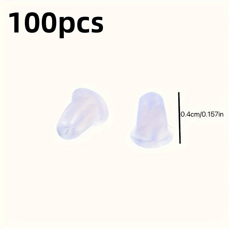 Силиконовые задники для сережек - 100 шт. Прозрачные стопперы для сережек - Надежные стопперы для сережек-гвоздиков для сережек своими руками - Материалы для изготовления украшений - Тран белый