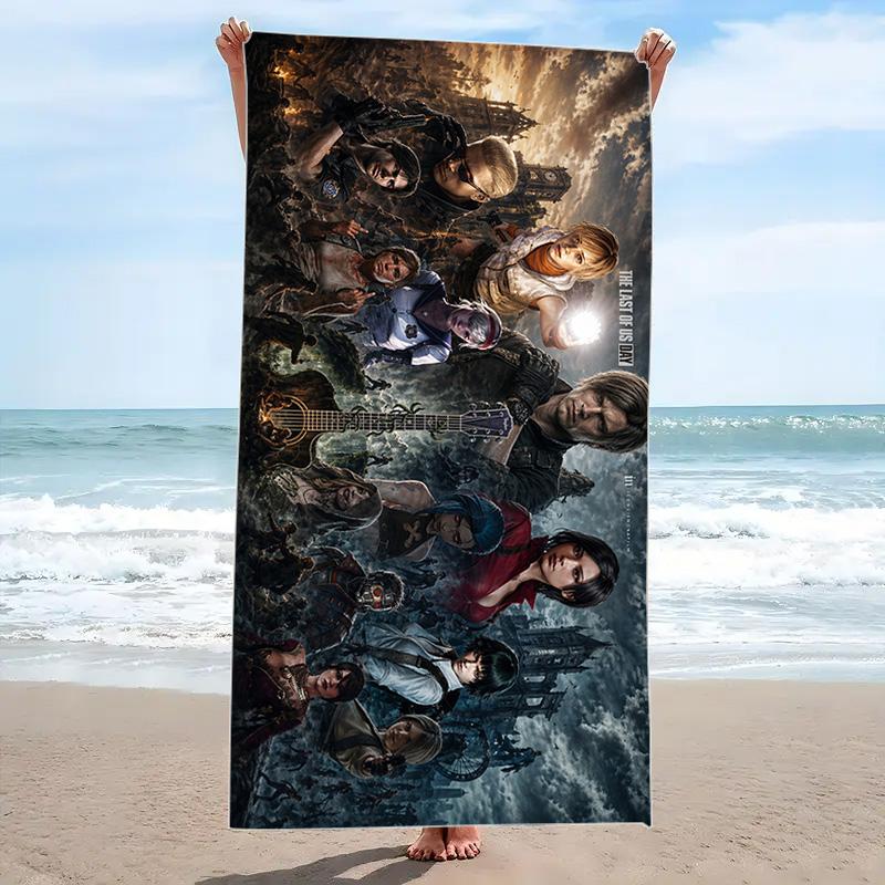 Evil Zombie Game Print Beach Towel, Large Soft Quick Dry Towel for Beach Camping Swimming