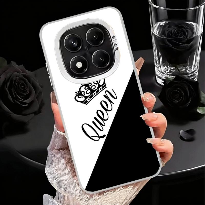 Queen King Couple Theme Soft Phone Case for Xiaomi Redmi Note 13 14 15 Pro Plus 12S 12 11S 11 11T 10S 10 Shockproof Cover Back S