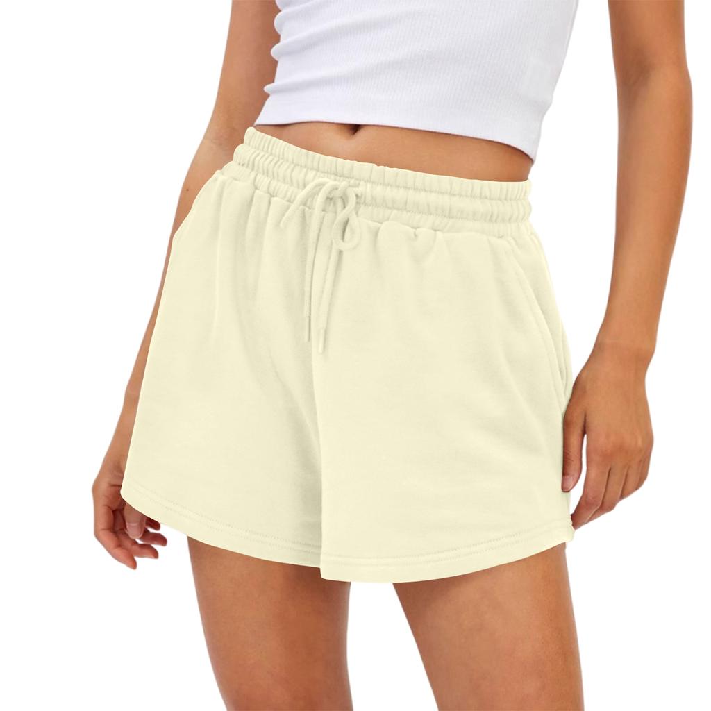 Women Drawstring Waist Casual Shorts with Elastic Soft Fabric Relaxed Lounge Bottoms for Summer Daily Wear