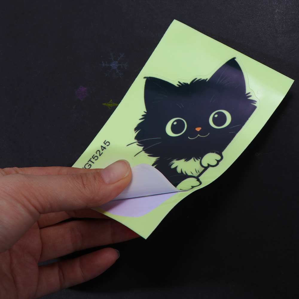 PVC Luminous Cat Wall Decals Home Decor Cat Switch Stickers Glowing Cat Stickers Living Room