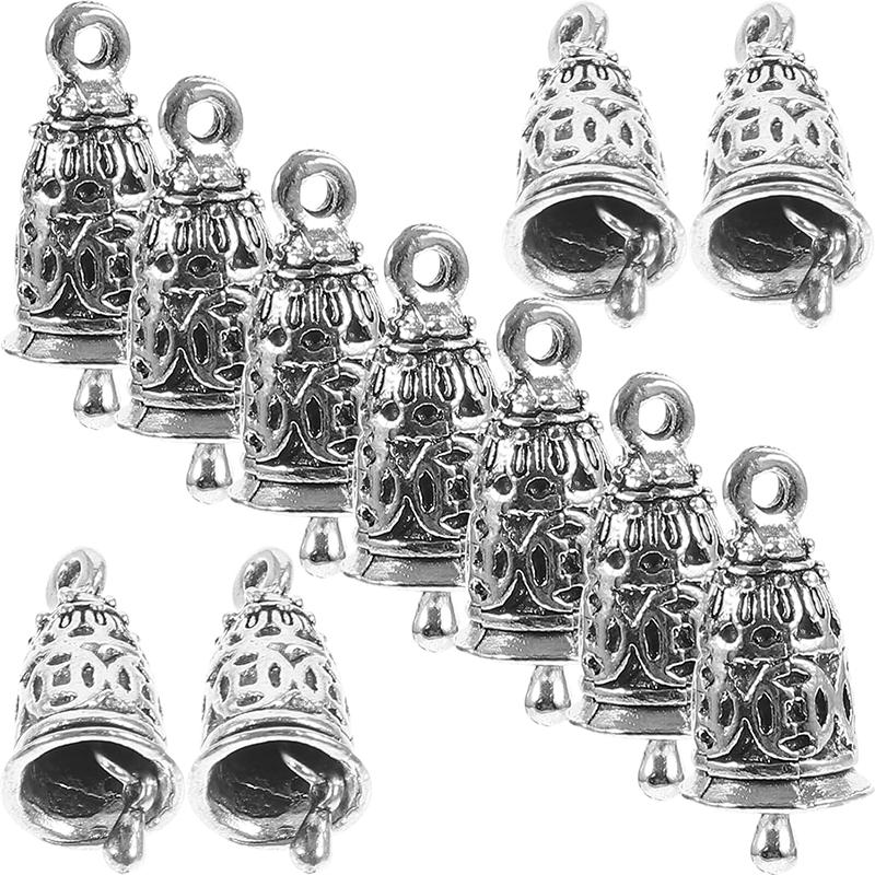 WTEMPO Mini Silvery Decor Jingle Bells Door Hangers Vintage DIY Wind Chime Handicrafts Making Accessories Festival Christmas Tree Decorative Bells