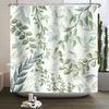 Watercolor Green Leaf Shower Curtain for Bathroom Vines Plant Nordic Minimalist Polyester Botanic Curtain for Home Hotel 180x2
