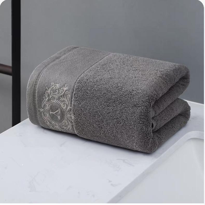 2026 Premium Antibacterial Thick Cotton Towel - Absorbent, Soft & Ideal for Face Washing 35x75 cm темно-серого