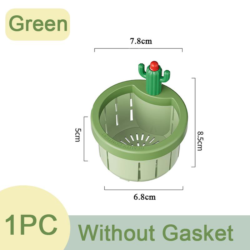 

1шт фильтр для раковины автоматический прессующий фильтр для раковины в форме кактуса пластиковый фильтр для слива сетка заглушка для сбора отходов раковины