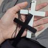 2025 Halloween Y2k Subculture Versatile Dark Necklace Long Wooden Cross Collarbone Chain Gothic Punk Accessories