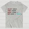 Programmer Database Cotton Summer Casual Cool Loose T-Shirt