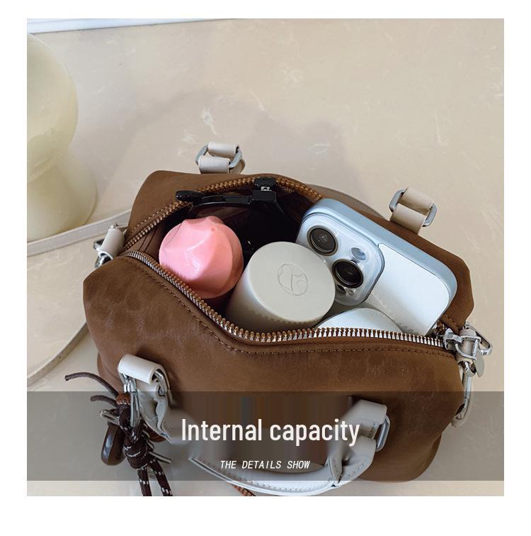 2025 Women's Cross-border Leather Boston Bag: Fashionable Cartoon Handbag & Single Shoulder Crossbody Bag