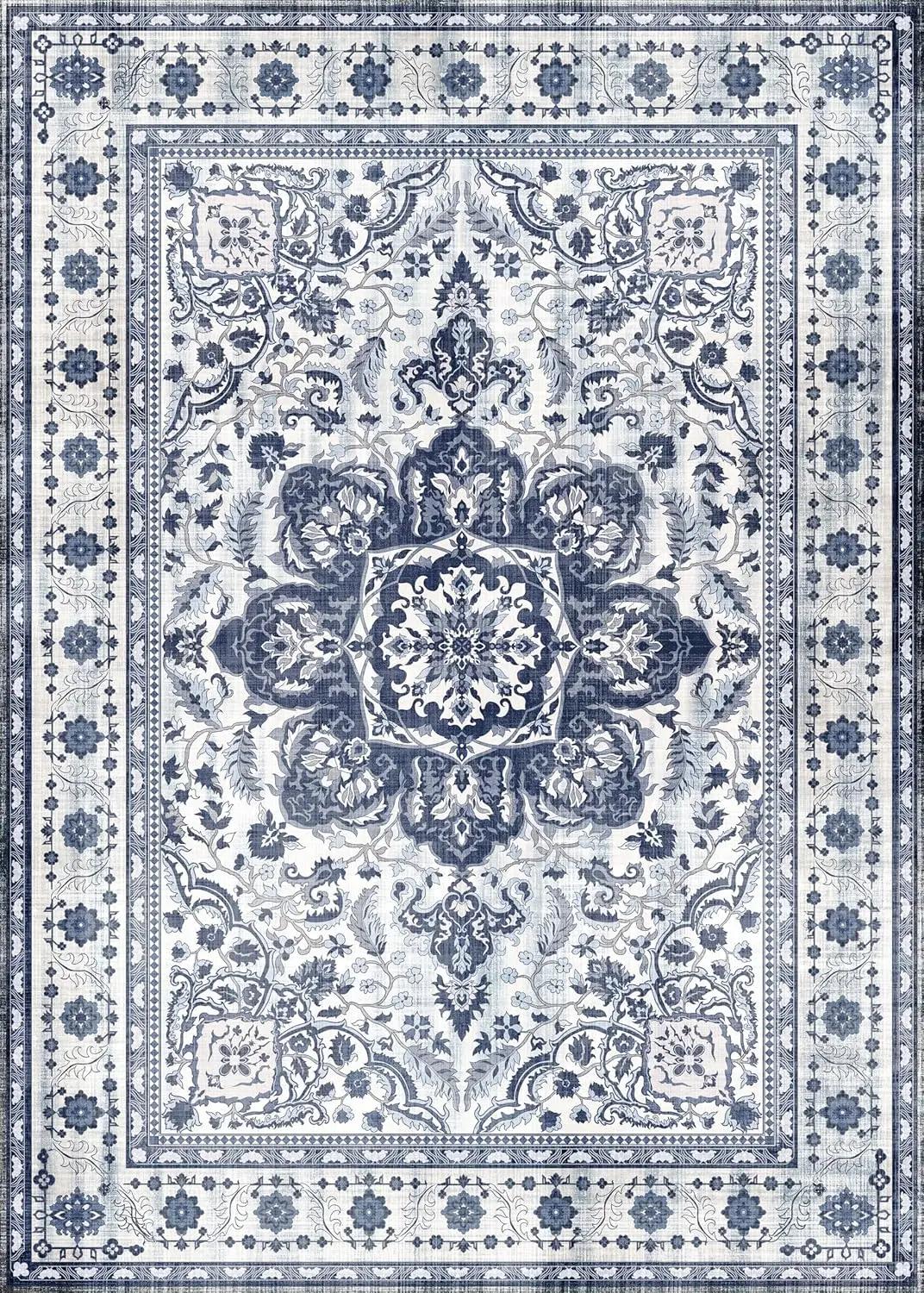 Boho Vloerkleed – Wasbare Vintage Vloermat voor Woonkamer, Slaapkamer Speelkamer, Binnenkleed voor Entree Huisdecoratie 80x120cm(31x46in)