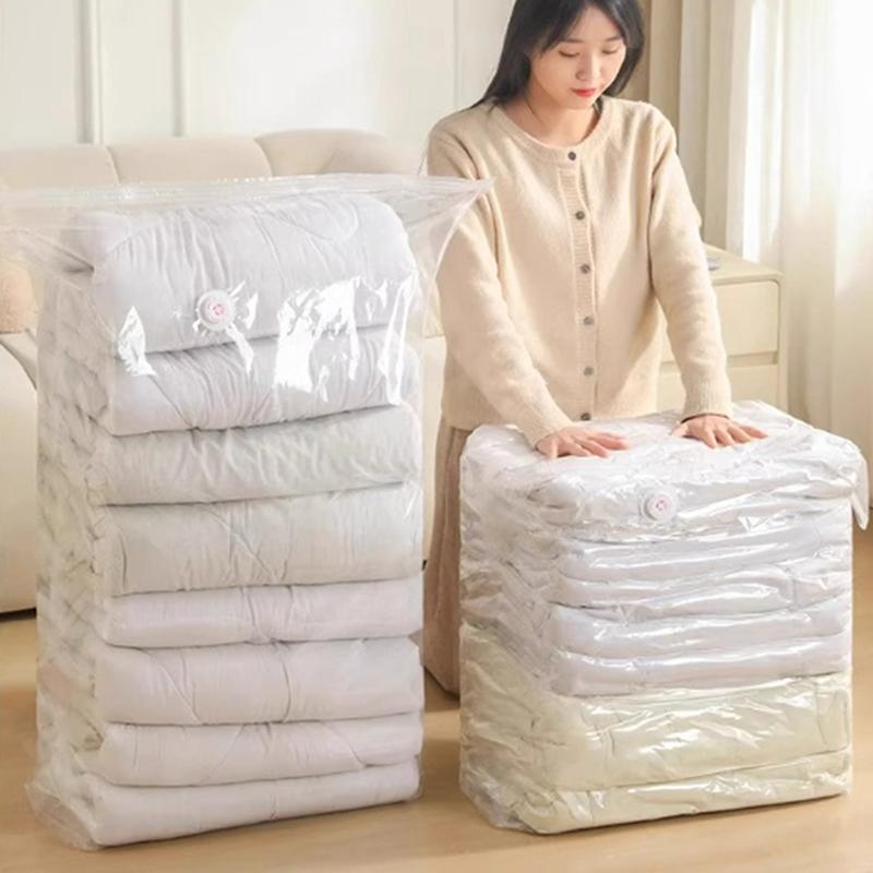 Vacuum Bags Large No Need Pump Plastic Storage Bags For Storing Clothes Blankets Compression Empty Bag Travel Accessories