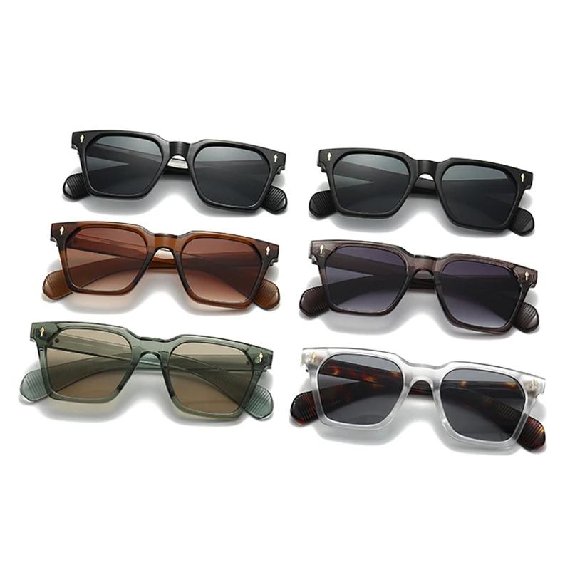 SHAUNA Retro Square Sunglasses Women Rivets Gradient Shades UV400 Retro Punk Men Sun Glasses