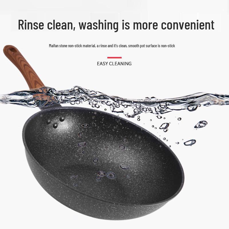 

Zhi Shi Maifan Stone Non-Stick Wok with Glass Lid