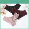 Woman Sexy Lace Panties For Breathable Female Underwear Panty Transparent Brief Girl Underpants Set Mxxl 3 Pcslot
