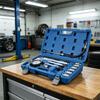 Engine Compression Meter Kit with Flexible Hoses, Extension Pieces and Threaded Fittings for Automotive and Motorcycle Inspection Work