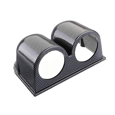 Horizontal Carbon Fiber Look double Gauge Dash Mount Holder 52mm