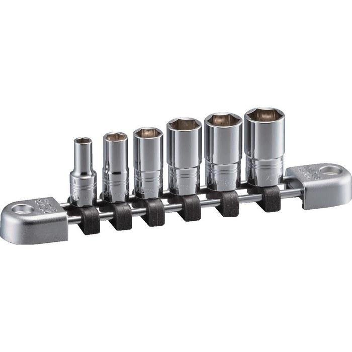 [Kyoto Machine Tools] Nepros 6.3Sq Semi-Deep Socket Set 6pc Hexagonal NTB2M06A
