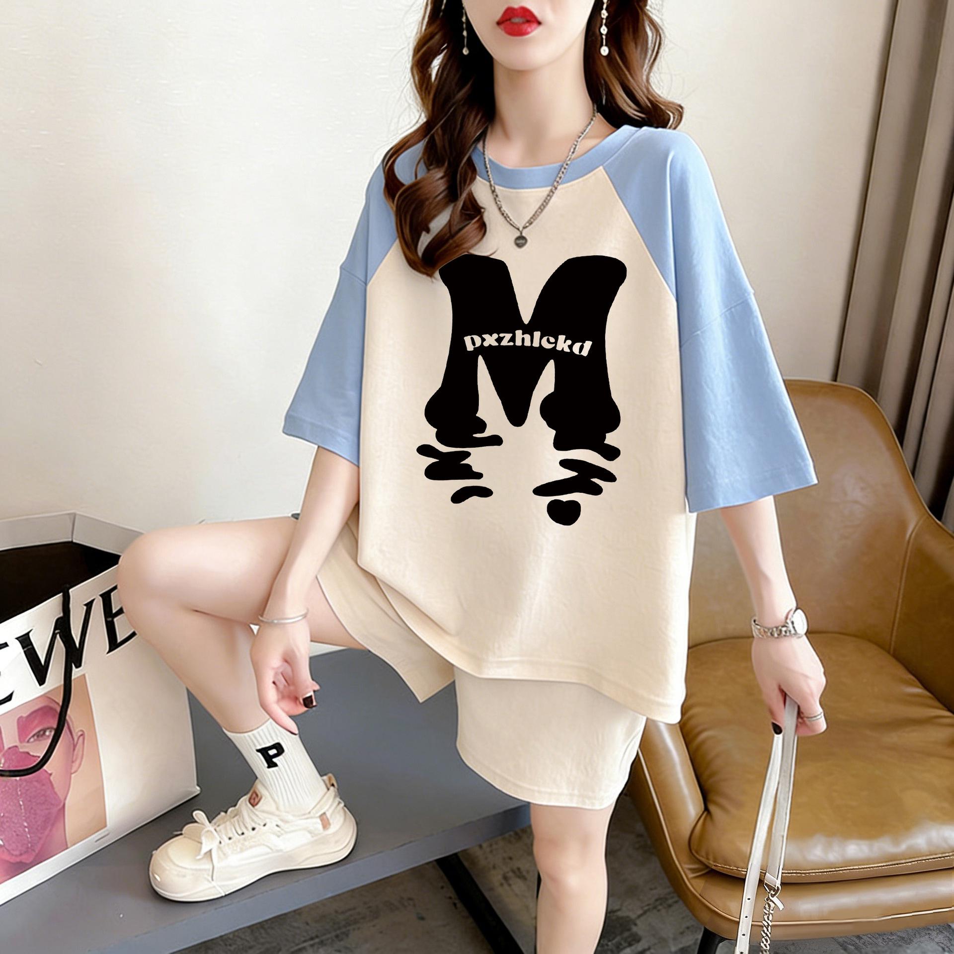

Women s Plus Size Loose Fit Cartoon Mid-Length T-Shirt - Short Sleeve Summer Top XL
