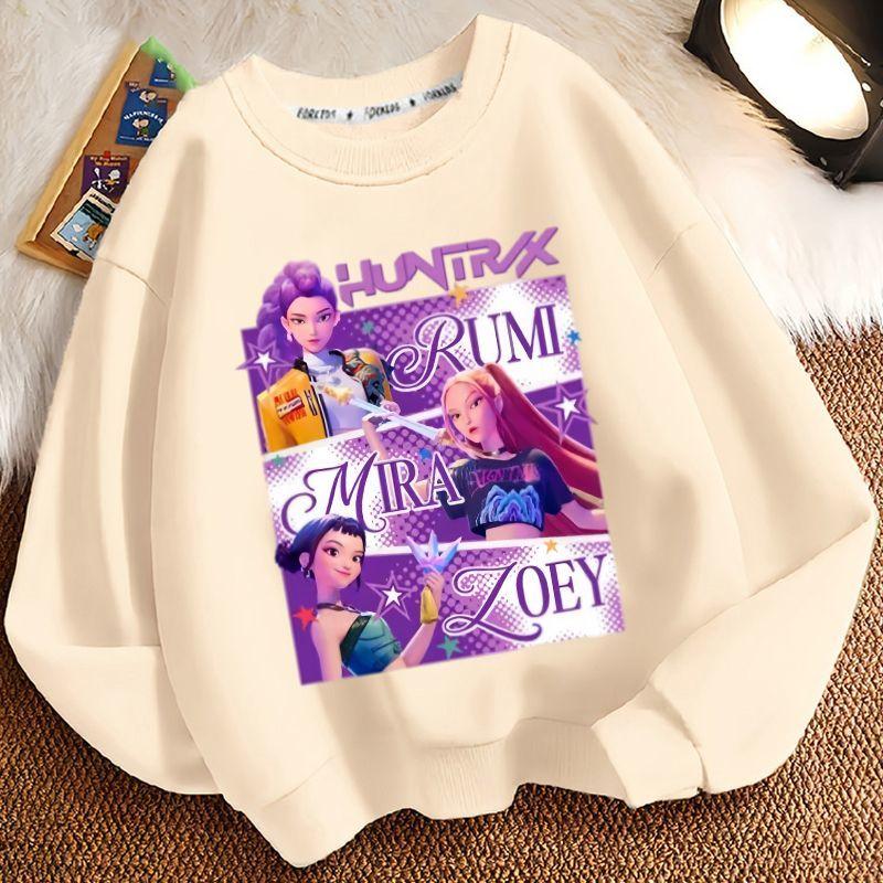 Children's Witch Hunt Team Round-neck Hoodies for Autumn and Winter, Long-sleeved Casual Jackets for Boys and Girls