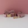 Helllila Samt Hundehalsband und Leine Set für Hunde Kundenschild Haustierbedarf Hundeleine Velvet05